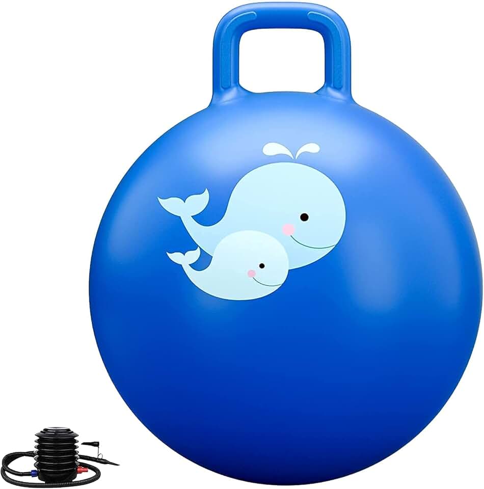 Ball Hoppity Bouncy Ball with Handles Jumping Bounce Rubber Hopfor Kids Handle Fitness Toys for Children Adult Exercise Birthday