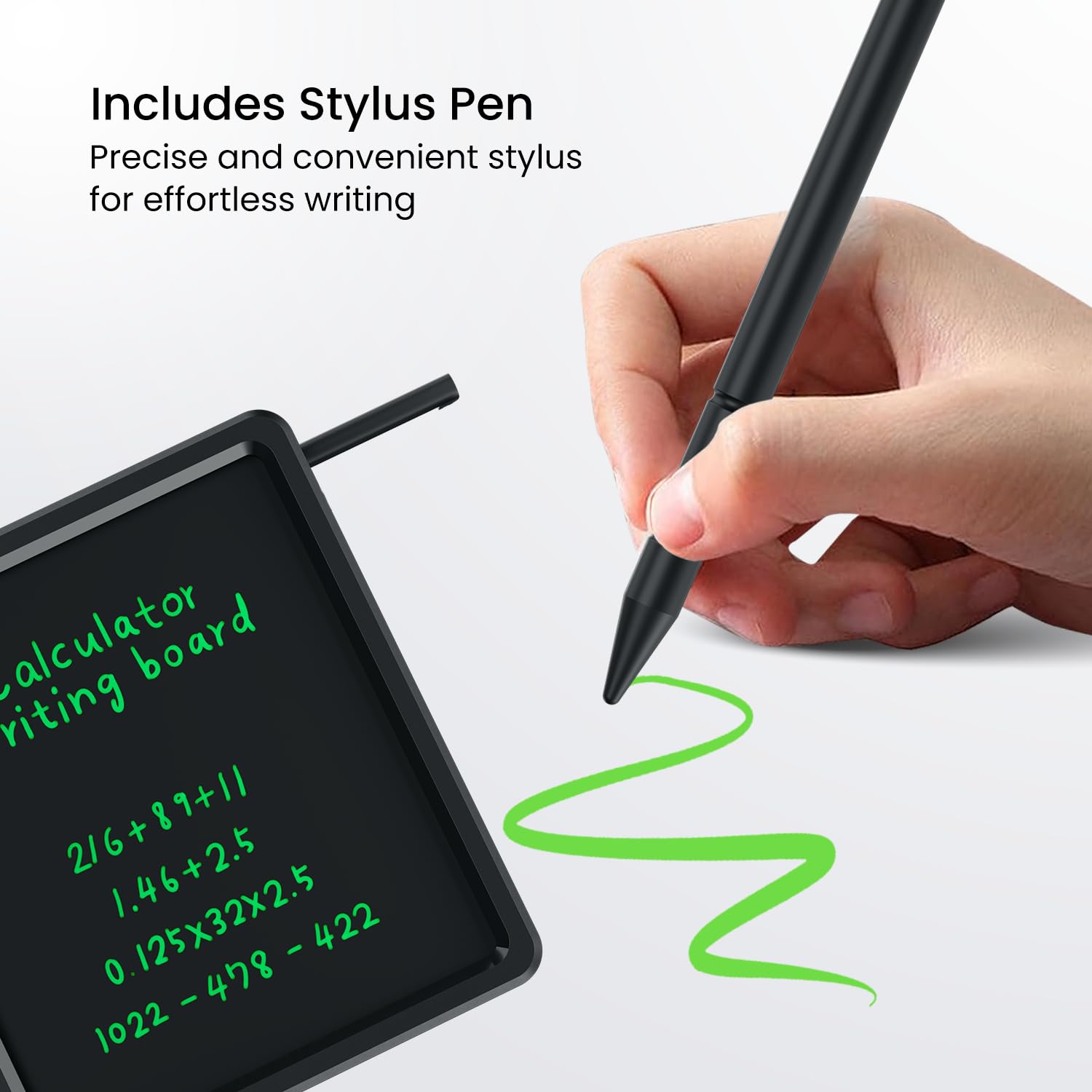 Portronics Ruffpad Calc 2 2-in-1 Calculator & LCD Writing Pad with 14.4 cm Writing Area, Multi Function Digital Calculator Stylus Pen for Students, Birthday Gift, Kids Toys, School, Office - View 5