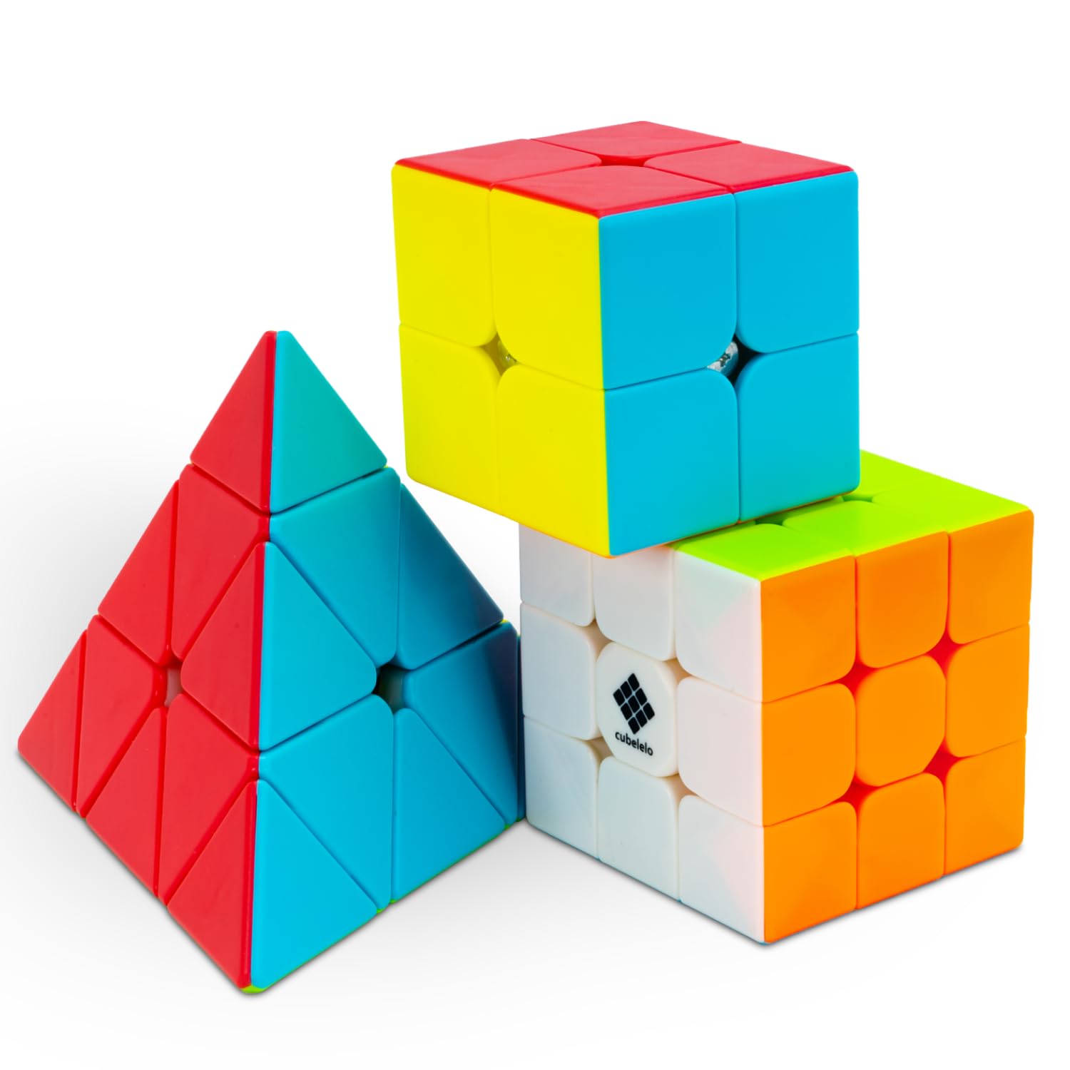 Cubelelo Drift 2x2, 3x3 & Pyraminx Cube Combo | Ideal for Kids