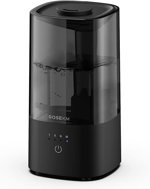 ROSEKM Cool st Ultrasonic Humidifier, 2.0L Humidifiers for Bedroom and Baby Nursery, Small Quiet Air Humidifier, Ultrasonic, Auto Shut-Off, 360° Nozzle