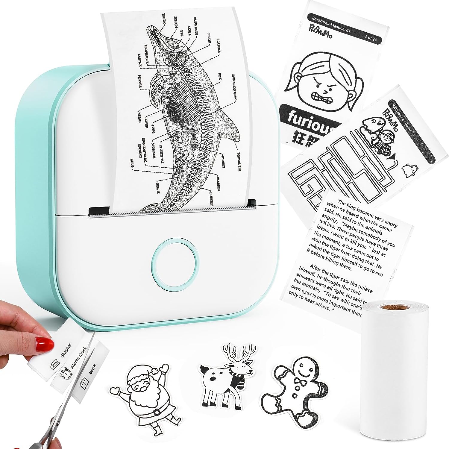 Sticker Printer - Mini Thermal Printer with Portable Bluetooth Pocket Phone Printer