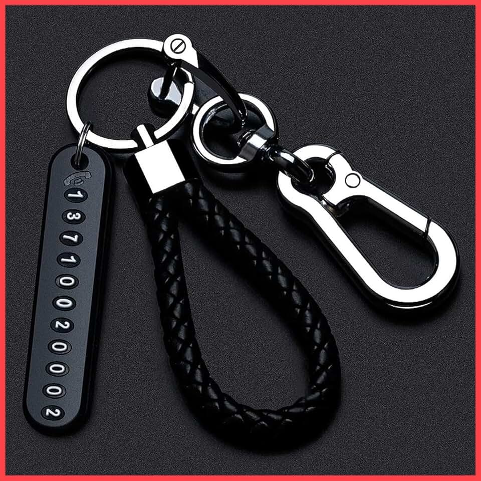 wolpin Anti-Lost Metal Keychain with Phone Number Tag | Double Pendant Keyring for Car, Bike, Office & Home Keys