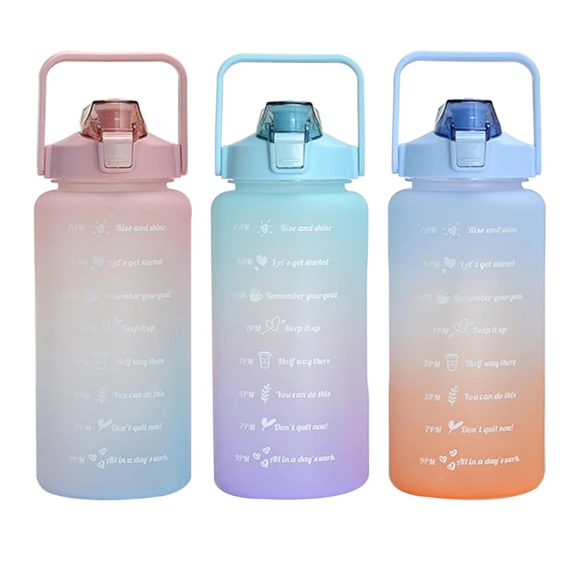 2-Liter-Large-Water-Bottle-With-Straw-Cup-Plastic-Sports-Water-Cup-Time-Scale-Frosted-Bottle-2