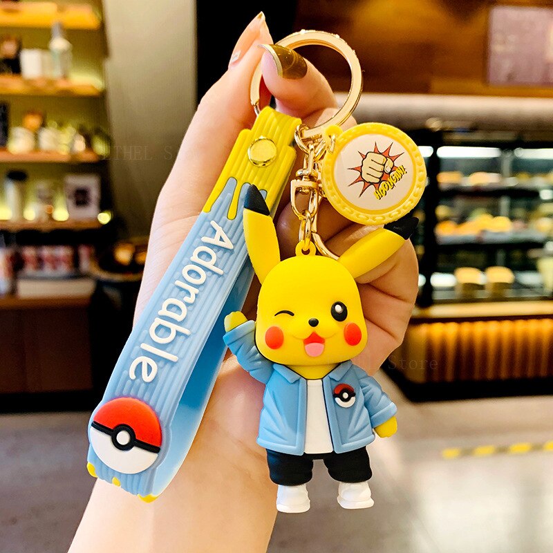 Pokemon-Pikachu-Psyduck-Keychain-Anime-Cartoon-Car-Key-Women-Bag-Accessories-Jewelry-Portable-Children-Boys-Girls-2