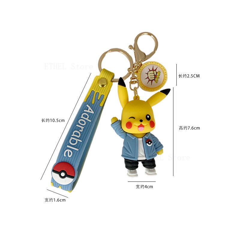Pokemon-Pikachu-Psyduck-Keychain-Anime-Cartoon-Car-Key-Women-Bag-Accessories-Jewelry-Portable-Children-Boys-Girls-5