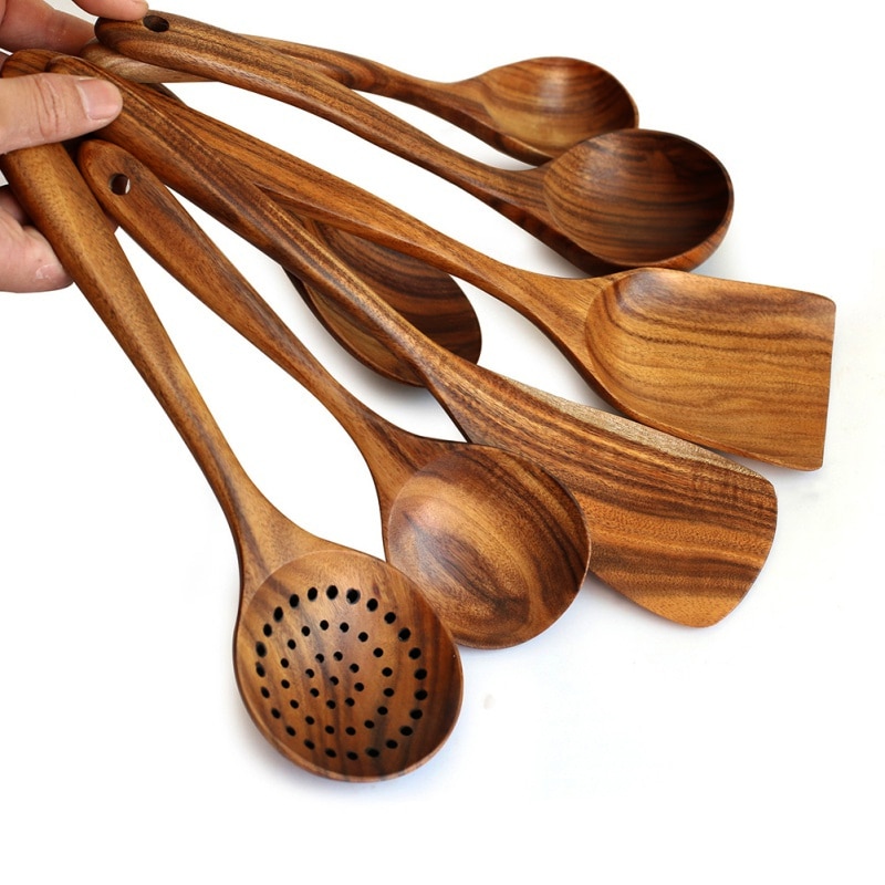 Thailand-Teak-Natural-Wood-Tableware-Spoon-Ladle-Turner-Long-Rice-Colander-Soup-Skimmer-Cooking-Spoons-Scoop-4